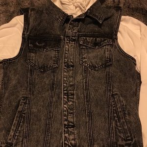 Acid Washed Denim Vest